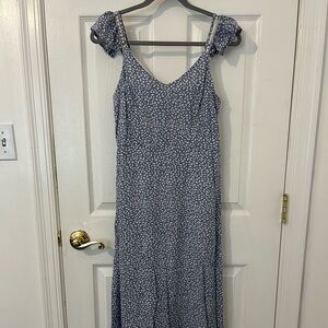 Maxi Blue Patterned Dress Small